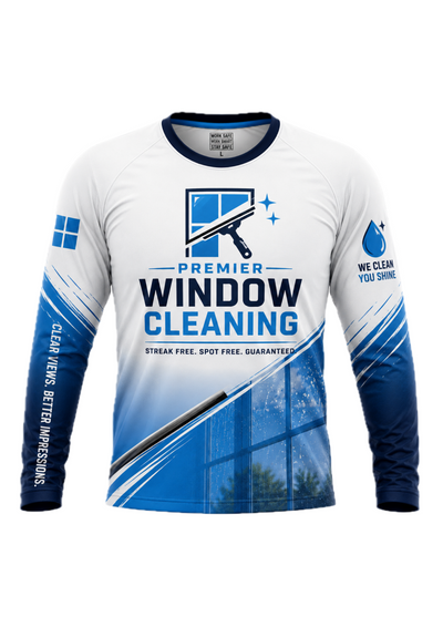 A custom long sleeve window cleaning sublimation jersey